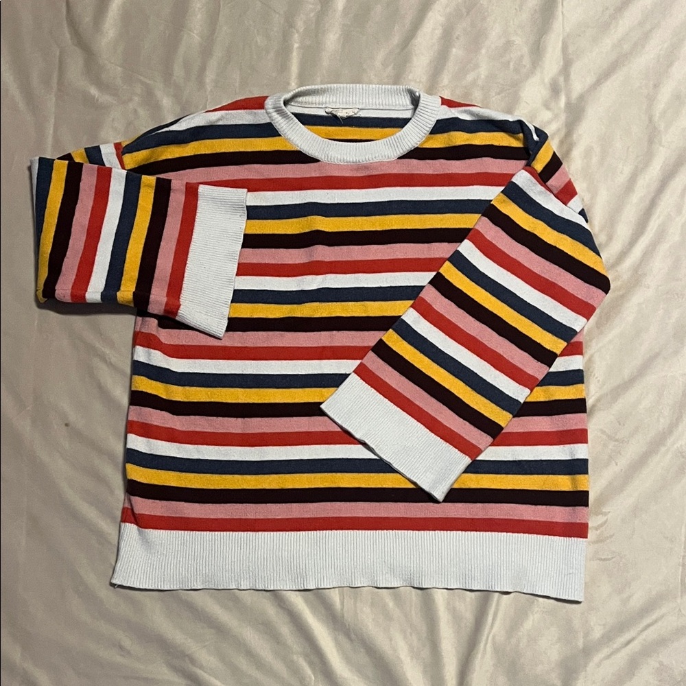 Colorful Striped Women's Crewneck Sweater